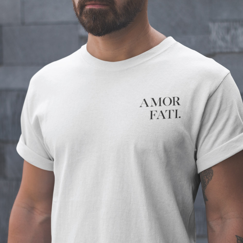 To accelerate former assassination Amor Fati - White Short Sleeve T-Shirt - The Stoic Store