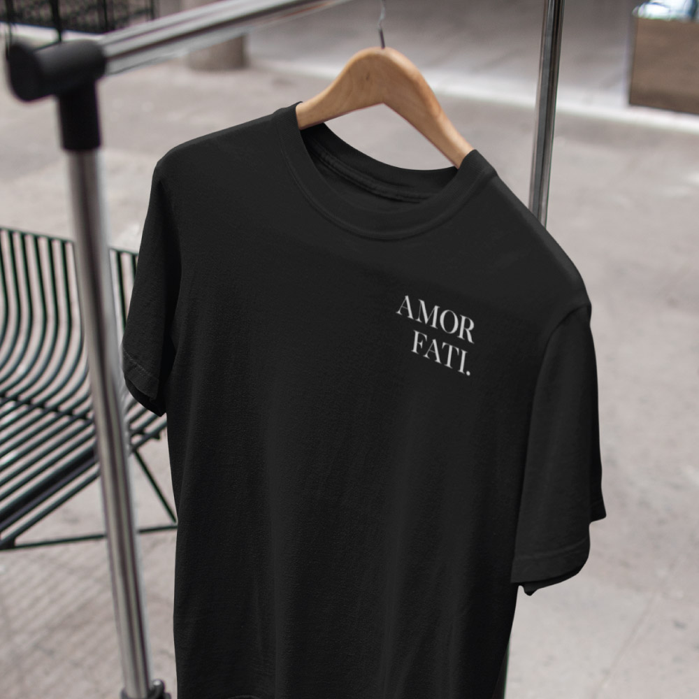 deficiency Belly market Amor Fati - Black Short Sleeve T-Shirt - The Stoic Store