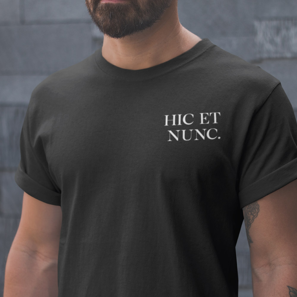 Hic et Nunc Black TShirt The Stoic Store